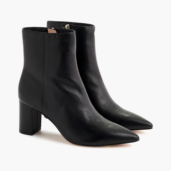 New JCREW Pointed-toe Sadie Boots Black Leather - Picture 2 of 5